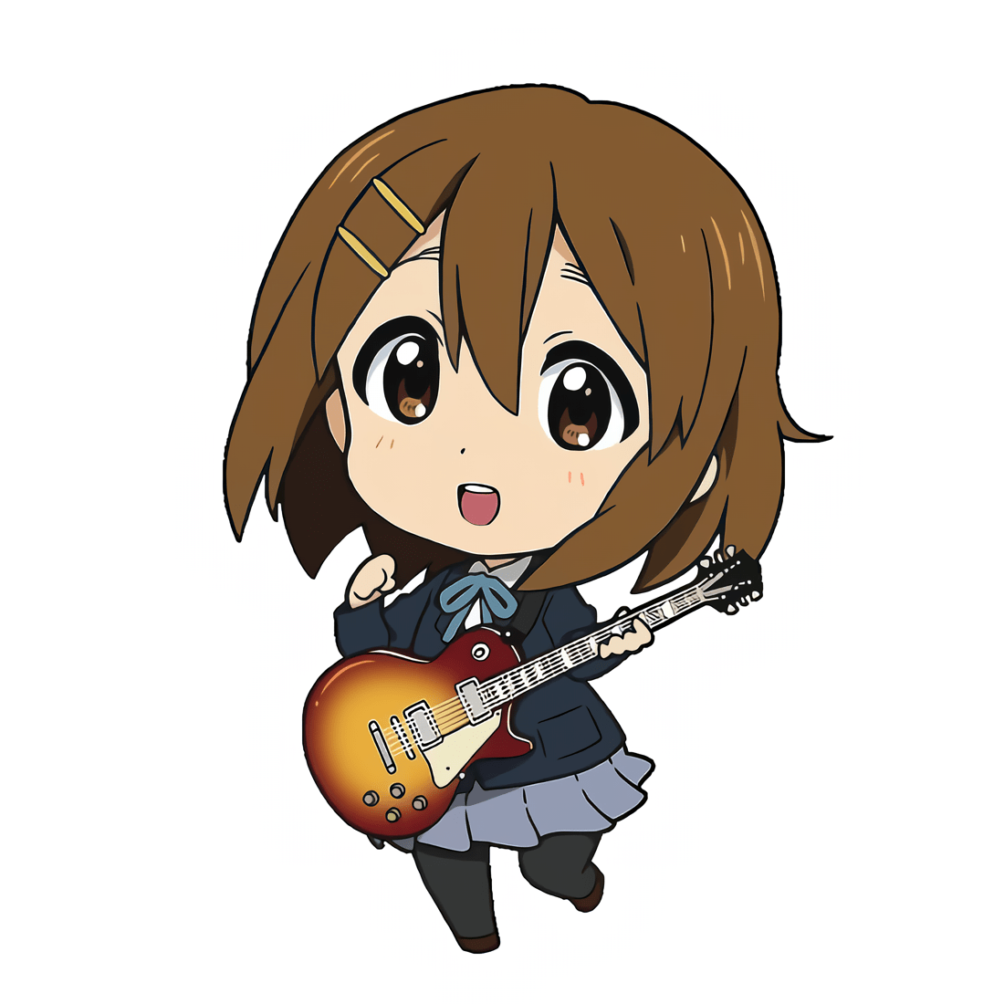 yui hirasawa playing the guitar